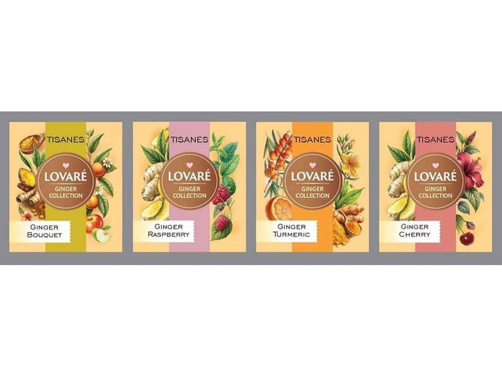 Чай пакетований чорний фруктовий та травяний «Імбирний» в індивідуальних конвертах (4 види по 8шт) 32 пакетиків ТМLOVARE Чай пакетований чорний фруктовий та травяний «Імбирний» в індивідуальних конвертах (4 види по 8шт) 32 пакетиків ТМLOVARE