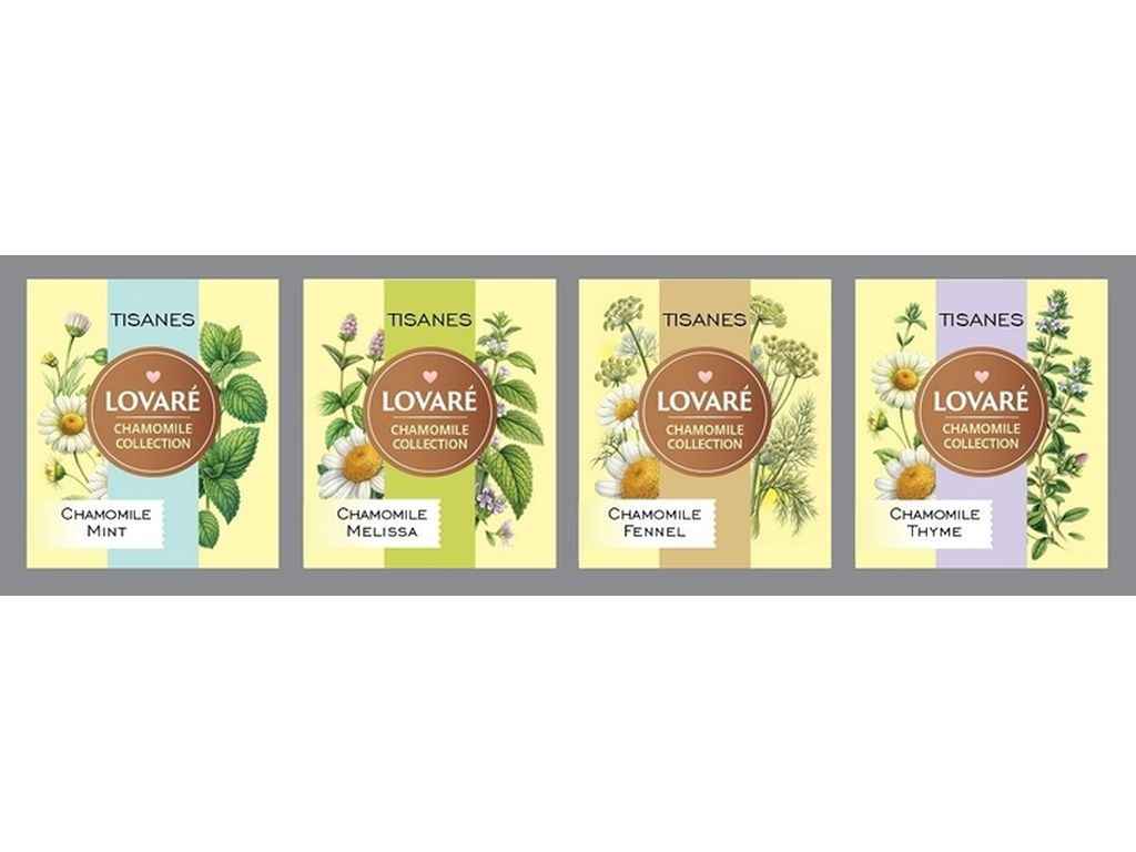 Чай пакетований чорний фруктовий та травяний «Ромашка» в індивідуальних конвертах (4 види по 8шт) 32 пакетиків ТМLOVARE Чай пакетований чорний фруктовий та травяний «Ромашка» в індивідуальних конвертах (4 види по 8шт) 32 пакетиків ТМLOVARE