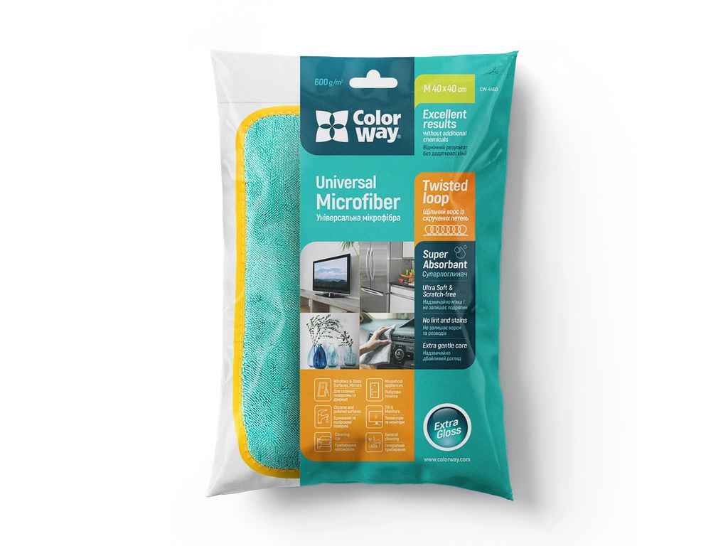 Мікрофібра для універсального застосування 600gsm 40х40см ТМСolorWay Мікрофібра для універсального застосування 600gsm 40х40см ТМСolorWay