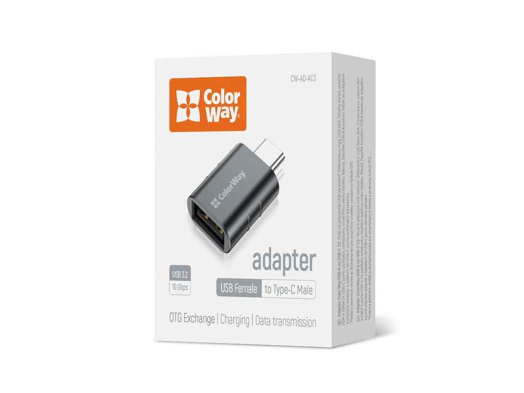 Перехідник USB-A - USB-C Адаптер 3.2 ТМСolorWay Перехідник USB-A - USB-C Адаптер 3.2 ТМСolorWay