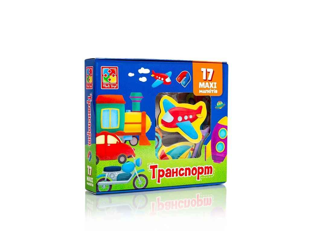Набір магнітів Транспорт VT3106-26 ТМVLADI TOYS Набір магнітів Транспорт VT3106-26 ТМVLADI TOYS