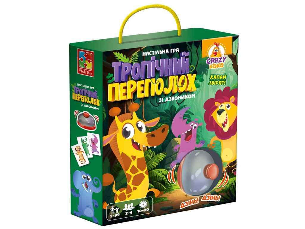 Гра настільна Тропічний переполох зі дзвоником VT8010-13 ТМVLADI TOYS Гра настільна Тропічний переполох зі дзвоником VT8010-13 ТМVLADI TOYS