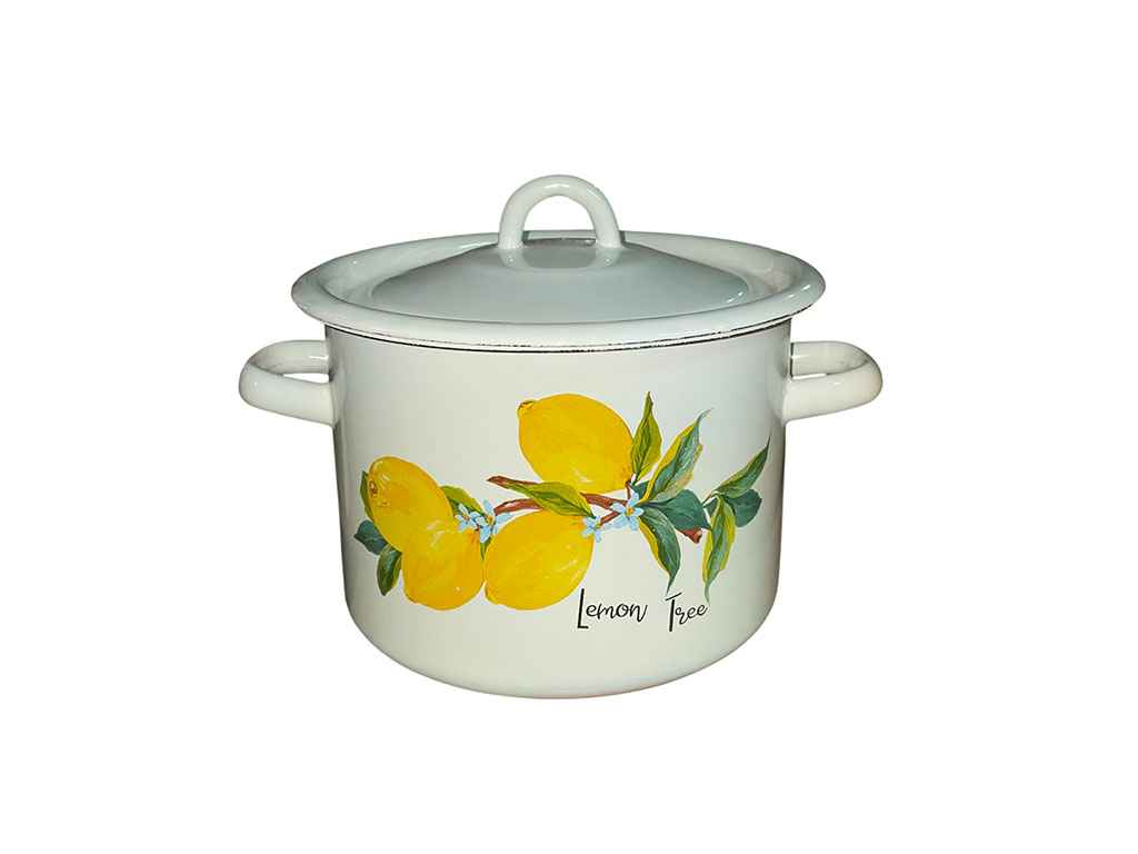 Каструля ем. 3л /2 циліндрична з полою ручкою на кришці Лимонне дерево (молочна) I16121/2 ТМ IDILIA Каструля ем. 3л /2 циліндрична з полою ручкою на кришці Лимонне дерево (молочна) I16121/2 ТМ IDILIA