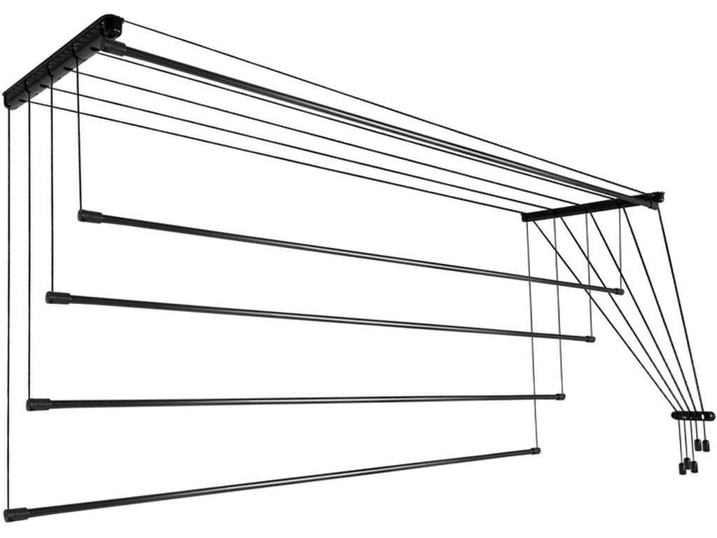 Сушарка для білизни стельова 5*1,8м чорна ТМ LAUNDRY Сушарка для білизни стельова 5*1,8м чорна ТМ LAUNDRY