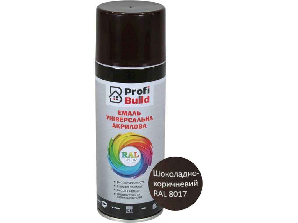 Фарба аерозольна 400мл шоколадно-коричневий акрилова універсальна RAL 8017 ТМ PROFI BUILD Фарба аерозольна 400мл шоколадно-коричневий акрилова універсальна RAL 8017 ТМ PROFI BUILD