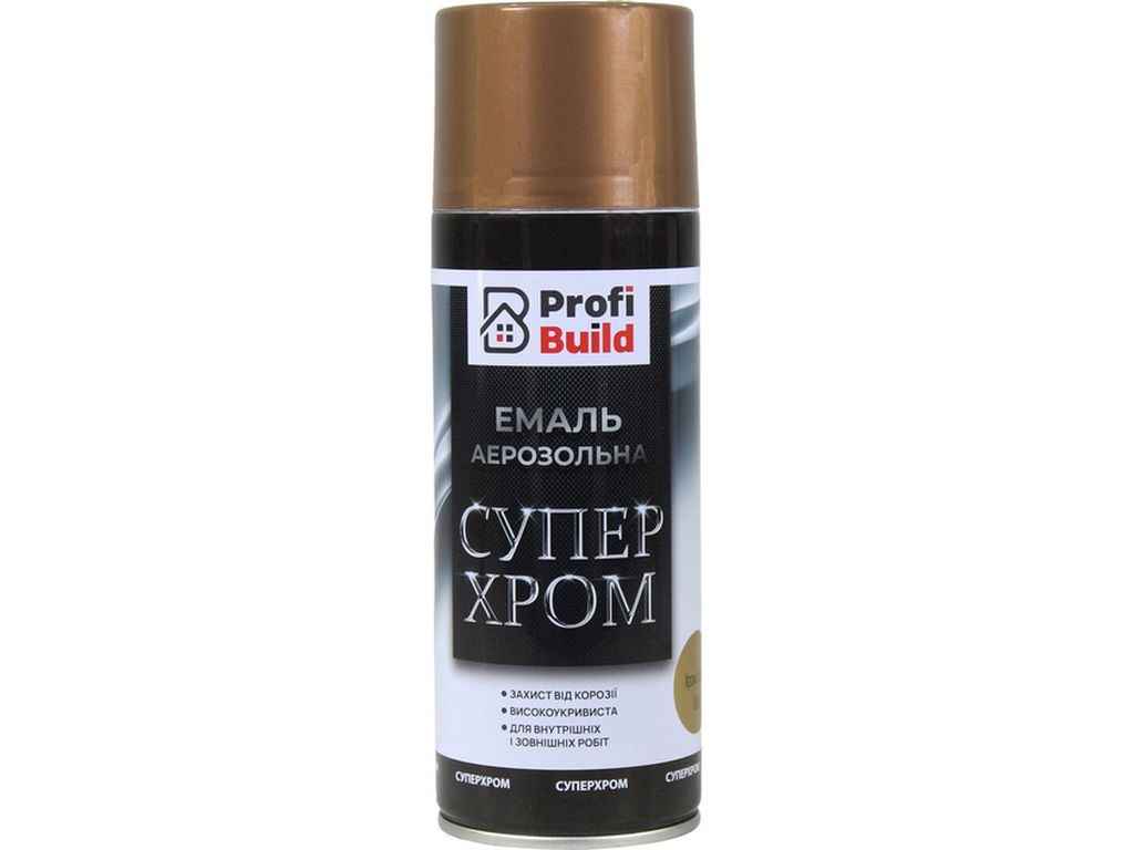 Фарба аерозольна 400мл золото GOLD акрилова Суперхром ТМ PROFI BUILD Фарба аерозольна 400мл золото GOLD акрилова Суперхром ТМ PROFI BUILD