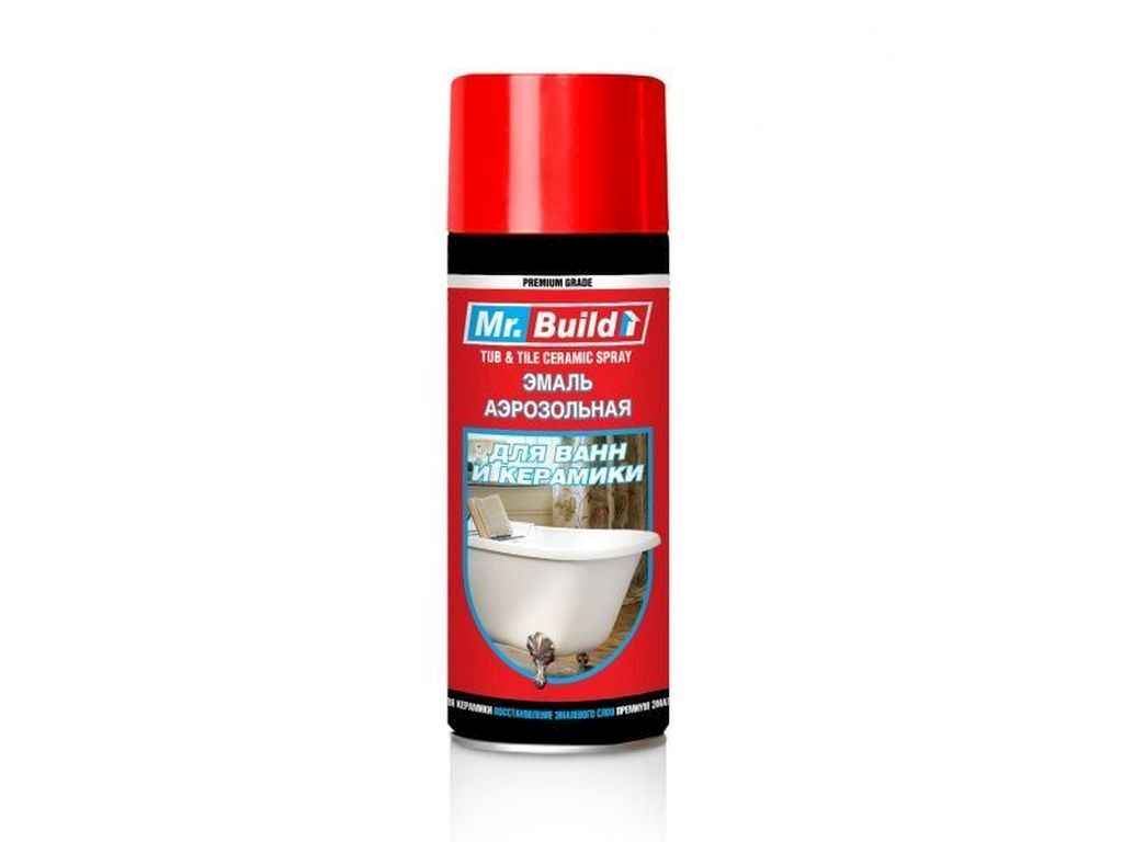 Фарба аерозольна 400мл білий для кераміки ТМ MR. BUILD Фарба аерозольна 400мл білий для кераміки ТМ MR. BUILD