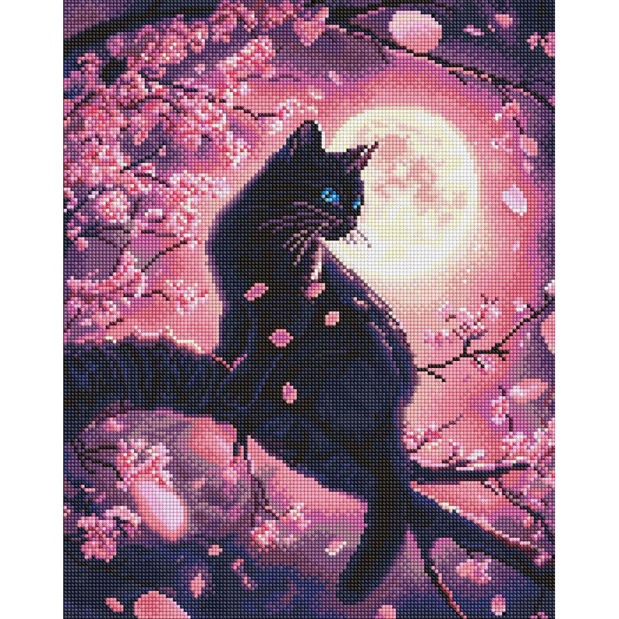 Алмазна мозаїка "Чарівний кіт серед сакури" AMO8220, 40х50 см Алмазна мозаїка "Чарівний кіт серед сакури" AMO8220, 40х50 см