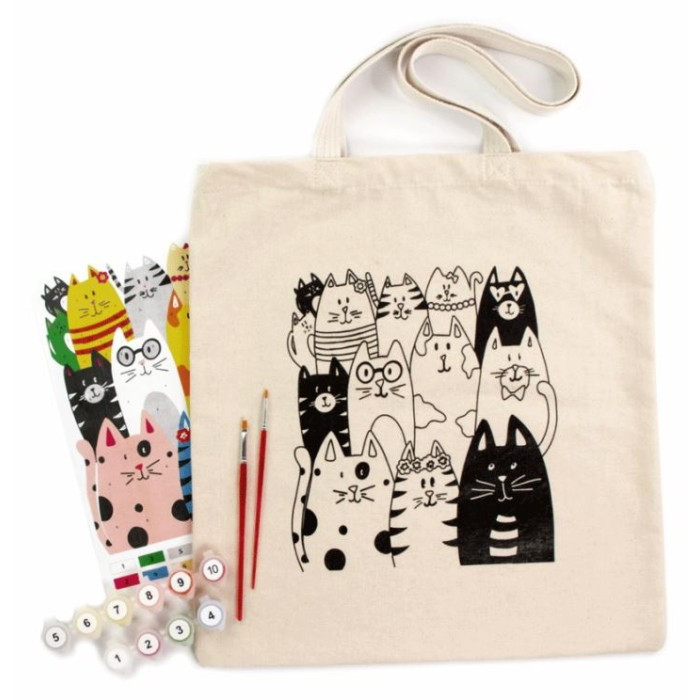 Набор для творчества экосумка-раскраска "Котик" N0003601, 38х42 см Набор для творчества экосумка-раскраска "Котик" N0003601, 38х42 см