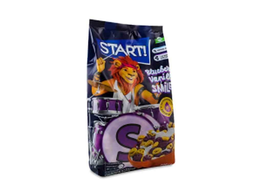 Сніданок сухий 500г Смайлики зі смаком чорниці та ванілі ТМSTART Сніданок сухий 500г Смайлики зі смаком чорниці та ванілі ТМSTART