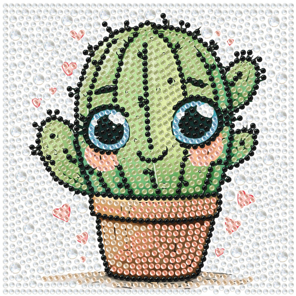 Алмазная мозаика "Кактус" DM5002 с мольбертом 15х15 см Алмазная мозаика "Кактус" DM5002 с мольбертом 15х15 см