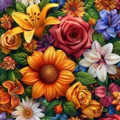 Алмазна мозаїка "Квіткова ніжність" BH028 неповна викладка 25х25 см. Зображення №2