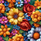 Алмазна мозаїка "Квіткова колекція" BH029 неповна викладка 25х25 см. Зображення №2