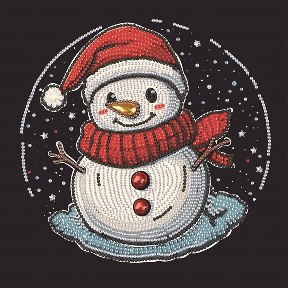 Алмазна мозаїка "Сніговик" DBS52205 неповна викладка 25х25 см Алмазна мозаїка "Сніговик" DBS52205 неповна викладка 25х25 см