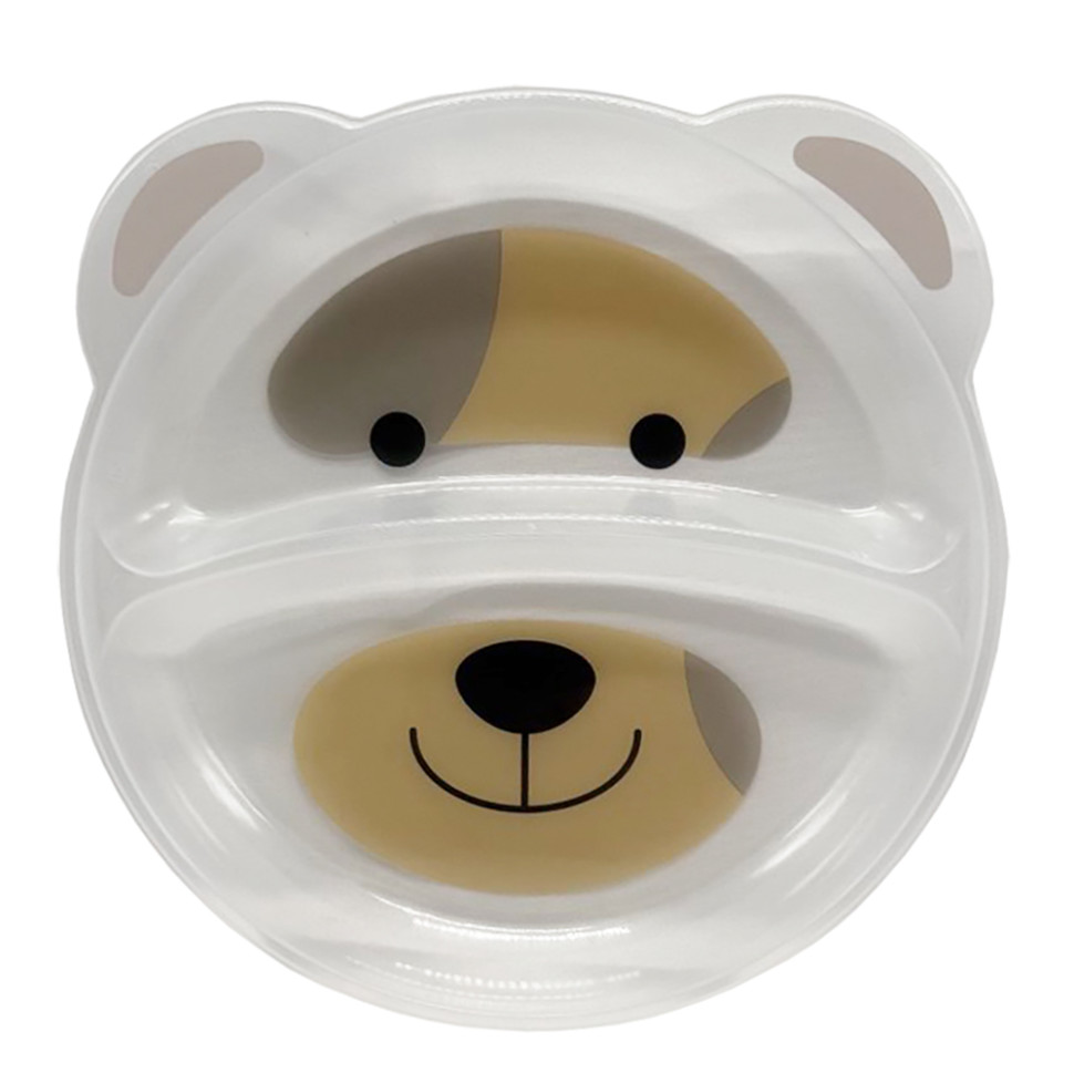 Детская секционная тарелочка "Медведь" 6000_ведмідь_білий Детская секционная тарелочка "Медведь" 6000_ведмідь_білий