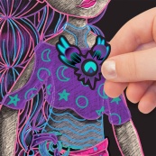 Набор для творчества Скетчбук: Эклипсия, черные листы Nebulous Stars 11121, 8 ручек. Изображение №4