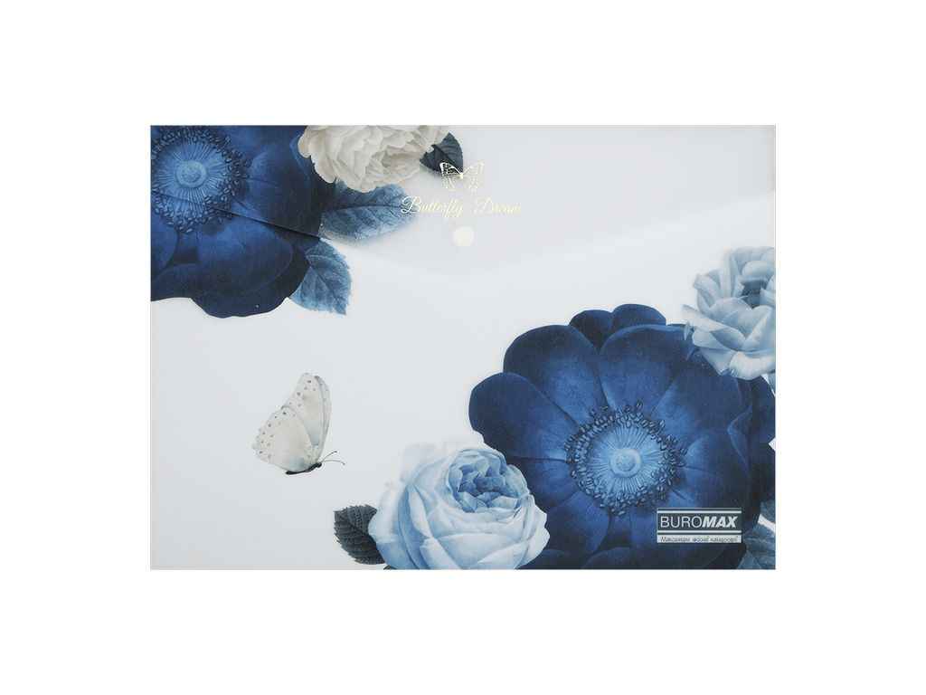 Папка на кнопці конверт ARABESKI А4 пластик темно-синій ТМ BUROMAX Папка на кнопці конверт ARABESKI А4 пластик темно-синій ТМ BUROMAX