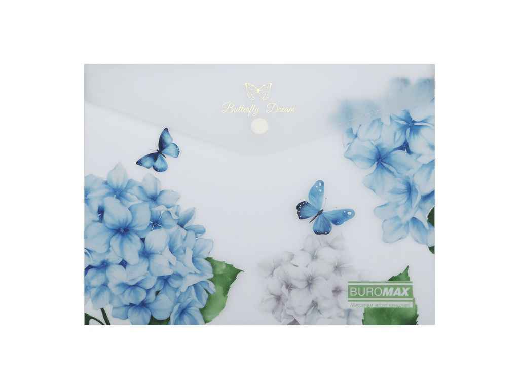 Папка на кнопці конверт ARABESKI А5 пластик прозорий ТМ BUROMAX Папка на кнопці конверт ARABESKI А5 пластик прозорий ТМ BUROMAX