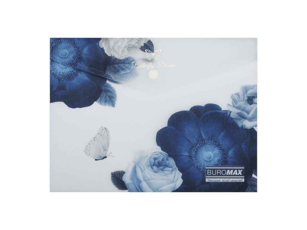 Папка на кнопці конверт ARABESKI А5 пластик темно-синій ТМ BUROMAX Папка на кнопці конверт ARABESKI А5 пластик темно-синій ТМ BUROMAX