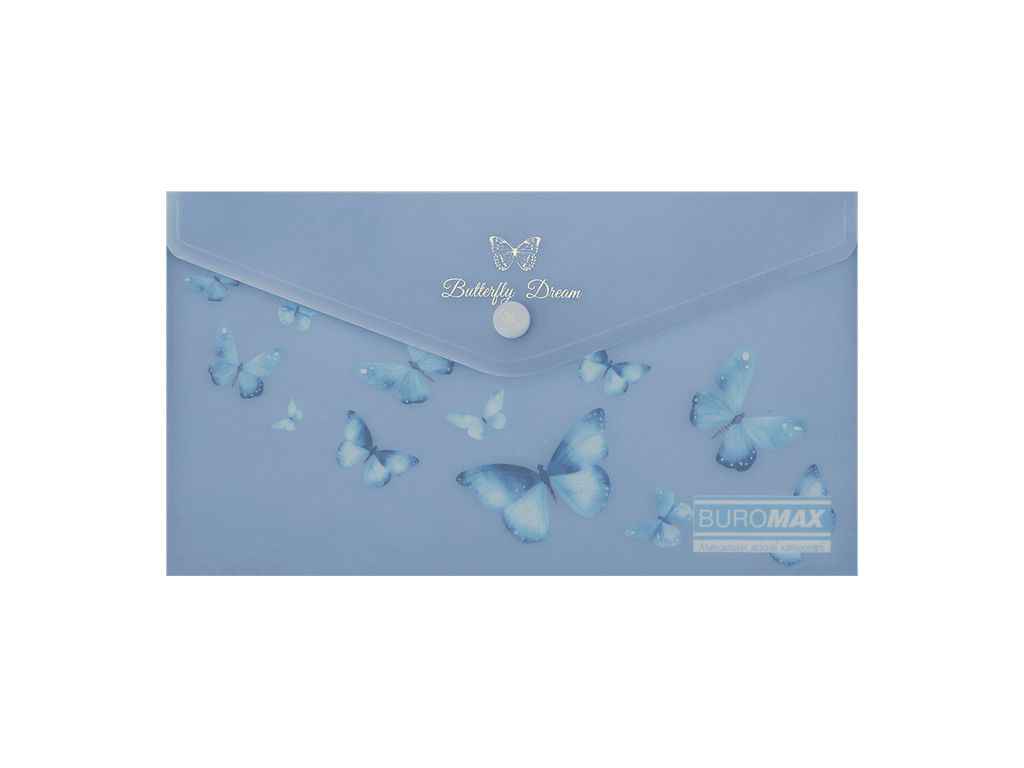 Папка на кнопці конверт ARABESKI DL пластик синій електрик ТМ BUROMAX Папка на кнопці конверт ARABESKI DL пластик синій електрик ТМ BUROMAX