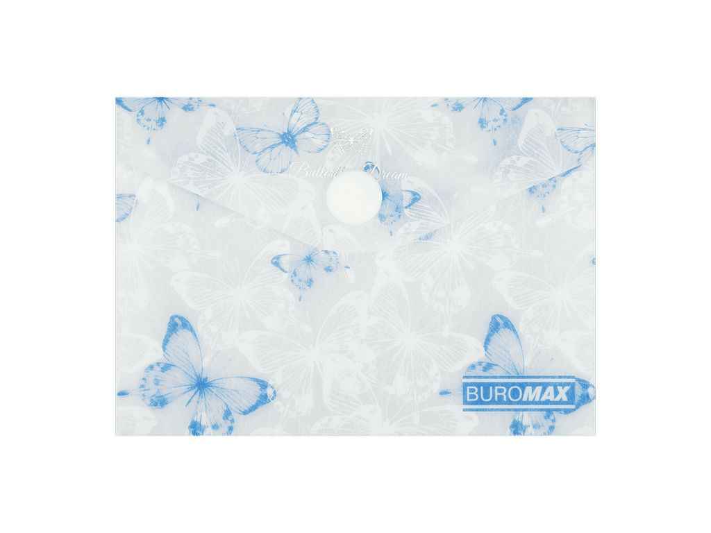 Папка на кнопці конверт ARABESKI А7 пластик білий перламутр ТМ BUROMAX Папка на кнопці конверт ARABESKI А7 пластик білий перламутр ТМ BUROMAX