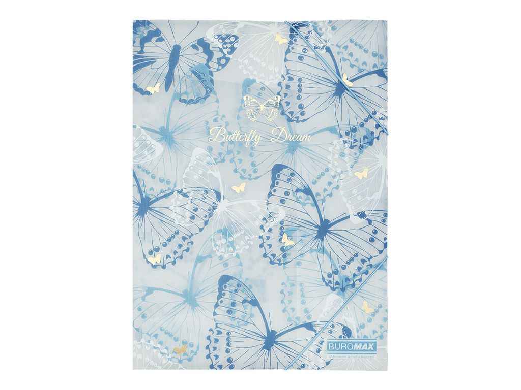 Папка на гумці ARABESKI А4 пластик синій ТМ BUROMAX Папка на гумці ARABESKI А4 пластик синій ТМ BUROMAX