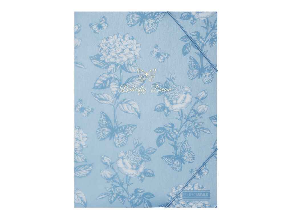 Папка на гумці ARABESKI А4 пластик синьо-сірий ТМ BUROMAX Папка на гумці ARABESKI А4 пластик синьо-сірий ТМ BUROMAX