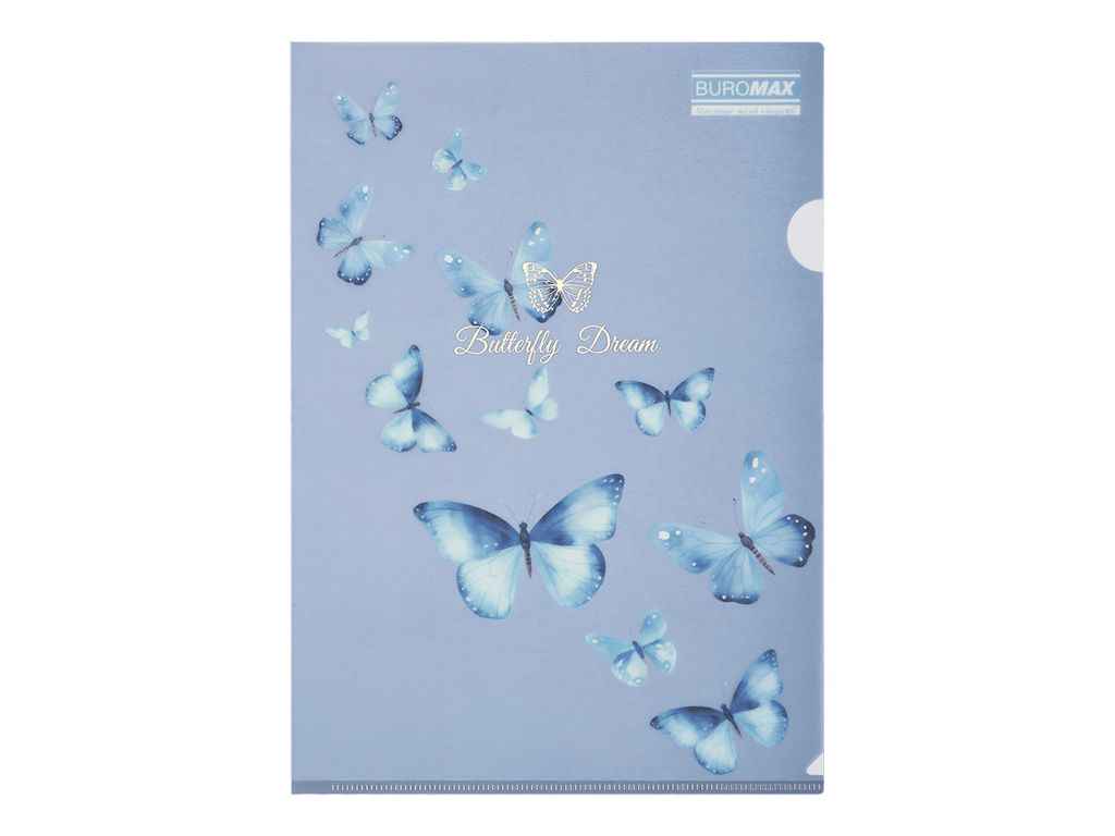 Папка-куточок ARABESKI А4 пластик синій електрик ТМ BUROMAX Папка-куточок ARABESKI А4 пластик синій електрик ТМ BUROMAX