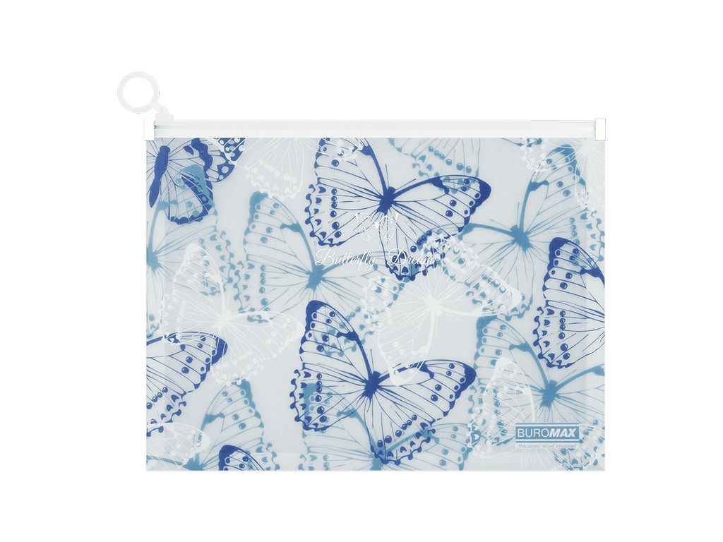 Папка-конверт на zip-блискавці ARABESKI А4 пластик синій ТМ BUROMAX Папка-конверт на zip-блискавці ARABESKI А4 пластик синій ТМ BUROMAX