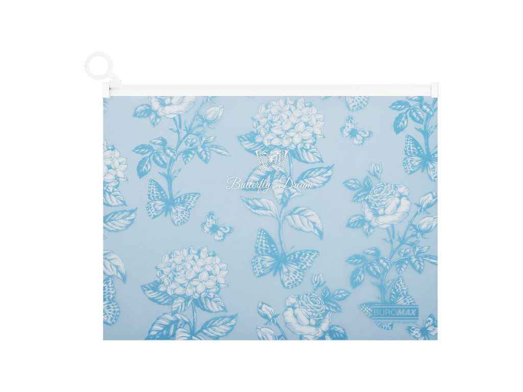 Папка-конверт на zip-блискавці ARABESKI А4 пластик синьо-сірий ТМ BUROMAX Папка-конверт на zip-блискавці ARABESKI А4 пластик синьо-сірий ТМ BUROMAX