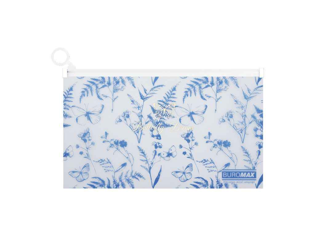 Папка-конверт на zip-блискавці ARABESKI DL пластик блакитний ТМ BUROMAX Папка-конверт на zip-блискавці ARABESKI DL пластик блакитний ТМ BUROMAX