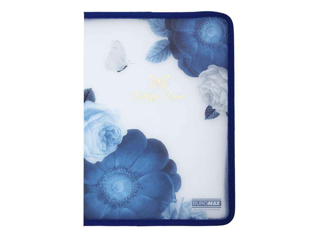 Папка на блискавці конверт ARABESKI А4 пластик темно-синій ТМ BUROMAX Папка на блискавці конверт ARABESKI А4 пластик темно-синій ТМ BUROMAX