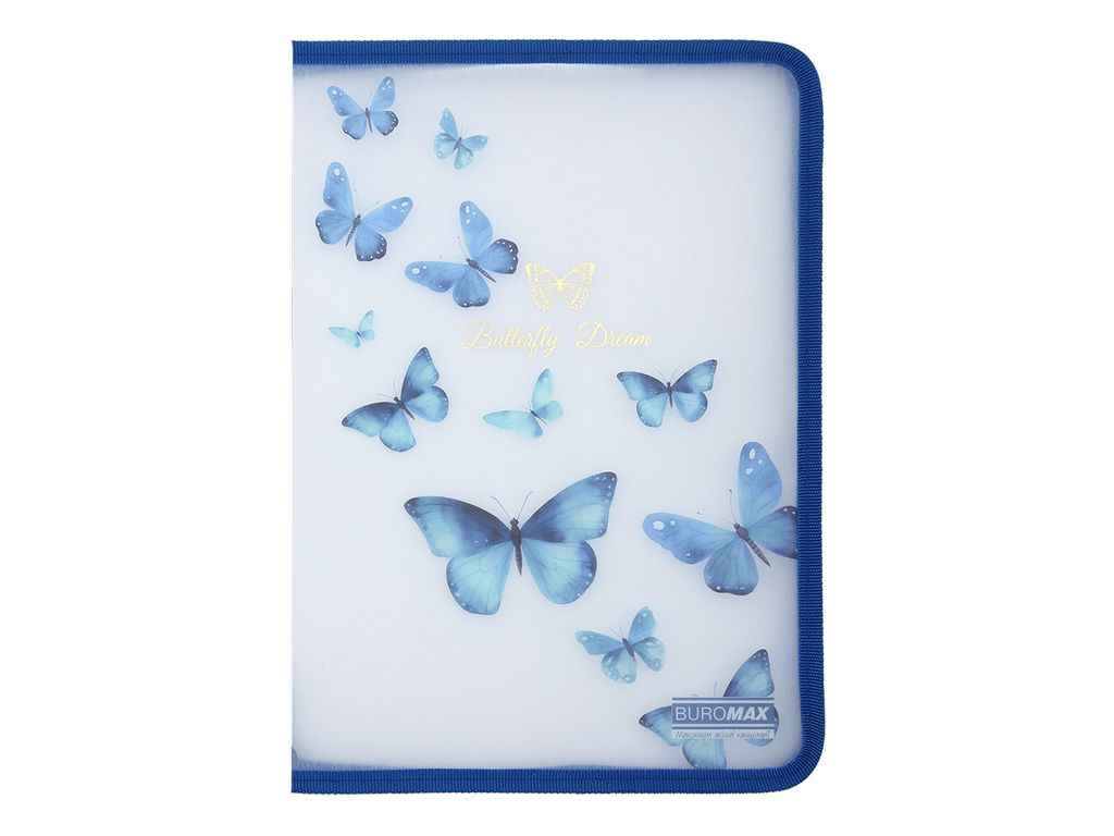 Папка на блискавці конверт ARABESKI А4 пластик синій-електрик ТМ BUROMAX Папка на блискавці конверт ARABESKI А4 пластик синій-електрик ТМ BUROMAX