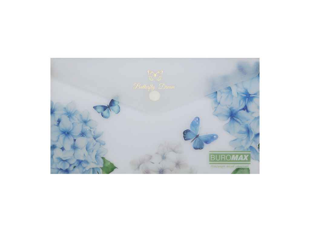 Папка на кнопці конверт ARABESKI DL пластик прозорий ТМ BUROMAX Папка на кнопці конверт ARABESKI DL пластик прозорий ТМ BUROMAX