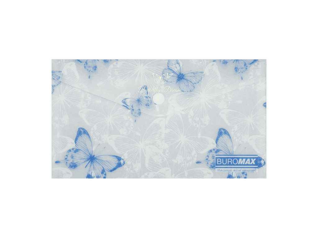 Папка на кнопці конверт ARABESKI DL пластик білий перламутр ТМ BUROMAX Папка на кнопці конверт ARABESKI DL пластик білий перламутр ТМ BUROMAX