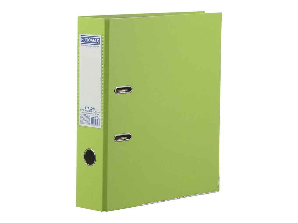 Папка-реєстратор одност ETALON А4 70/75мм салатовий ТМ BUROMAX Папка-реєстратор одност ETALON А4 70/75мм салатовий ТМ BUROMAX
