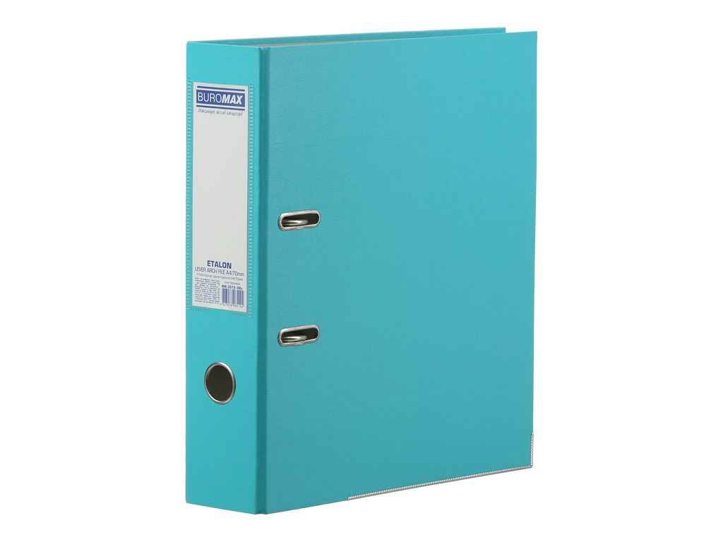 Папка-реєстратор одност ETALON А4 70/75мм бірюзовий ТМ BUROMAX Папка-реєстратор одност ETALON А4 70/75мм бірюзовий ТМ BUROMAX