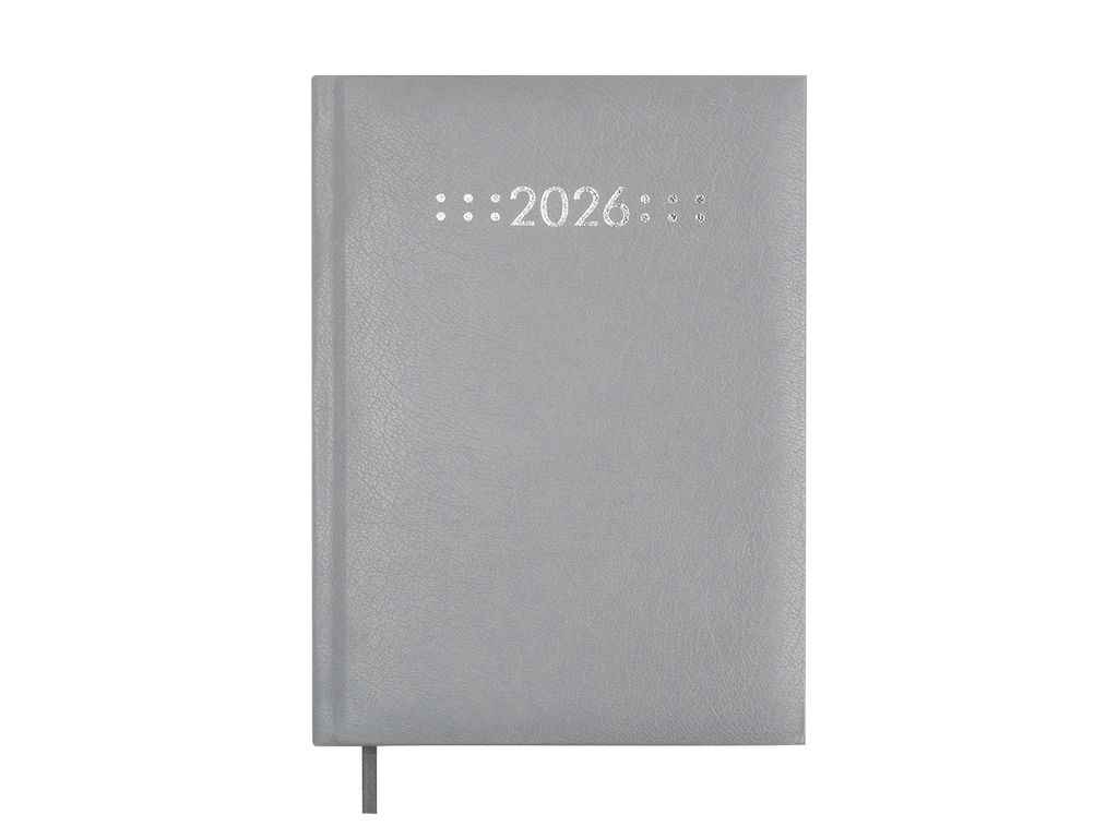 Щоденник А5 датов. 2026 CLASSIC сірий бумвініл/поролон ТМ BUROMAX Щоденник А5 датов. 2026 CLASSIC сірий бумвініл/поролон ТМ BUROMAX