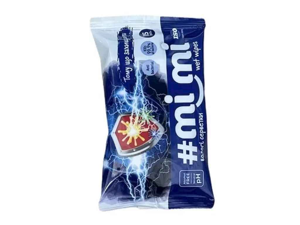 Вологі серветки 15шт Antibacterial ТМ МІ МІ Вологі серветки 15шт Antibacterial ТМ МІ МІ