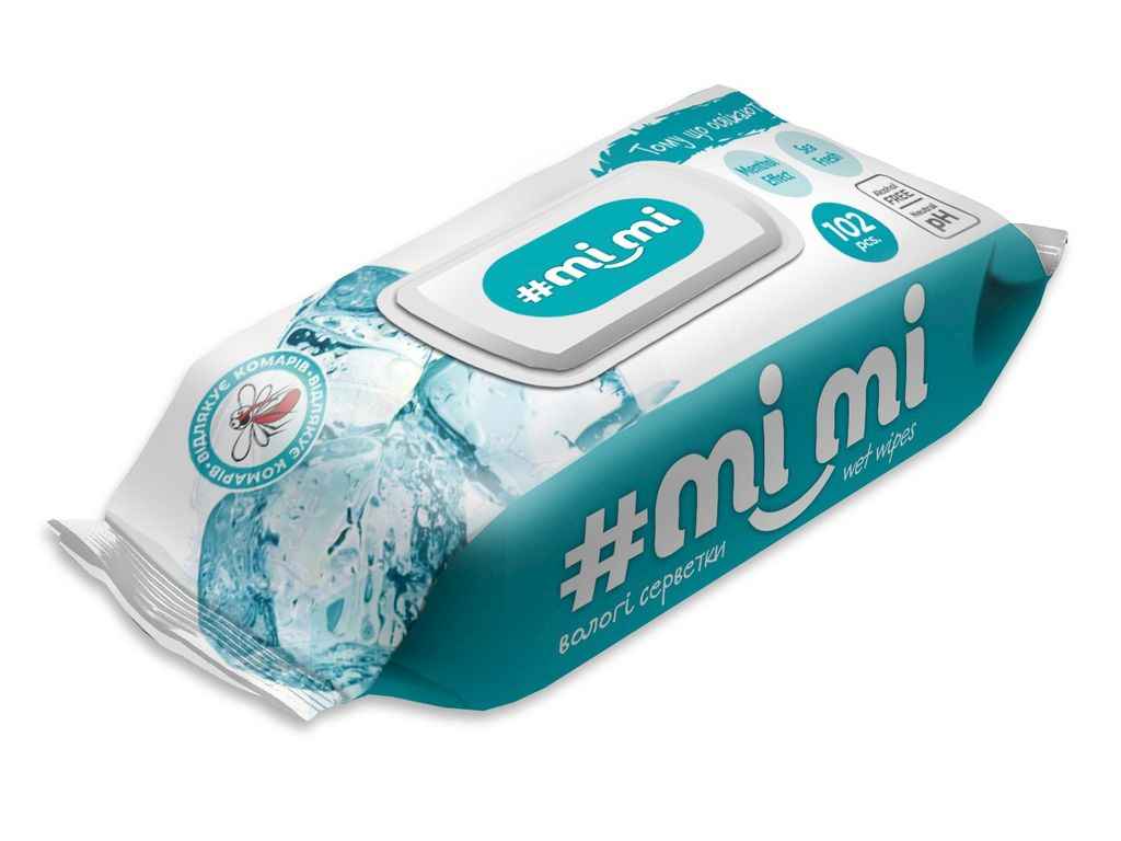 Вологі серветки 102шт Охолоджуючі клапан ТМ МІ МІ Вологі серветки 102шт Охолоджуючі клапан ТМ МІ МІ
