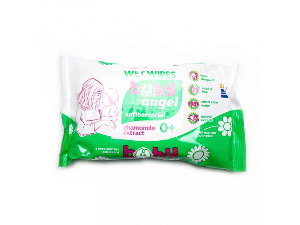 Вологі серветки 60шт BABY ТМ BABY ANGEL Вологі серветки 60шт BABY ТМ BABY ANGEL