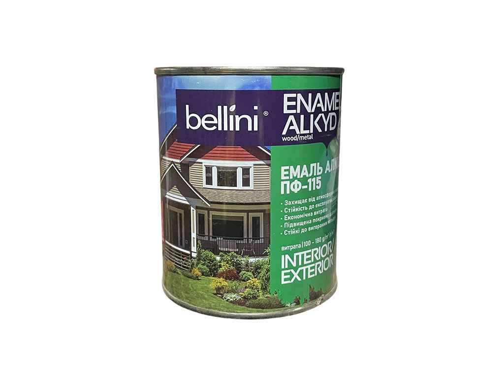 Емаль алкідна ПФ-115 Жовтий 0,9кг ТМ BELLINI Емаль алкідна ПФ-115 Жовтий 0,9кг ТМ BELLINI