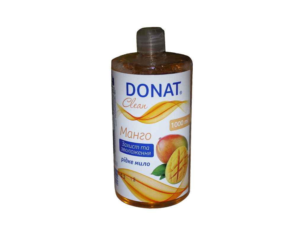 Мило рідке Манго 1 л фліп-топ Clean ТМ DONAT Мило рідке Манго 1 л фліп-топ Clean ТМ DONAT