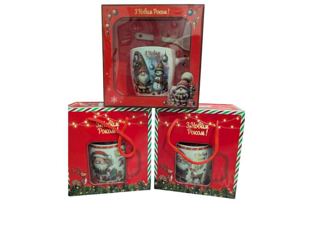 Чашка з ложкою 200мл З Новим Роком AT-1948E/3656 в под. коробці ТМ PRC Чашка з ложкою 200мл З Новим Роком AT-1948E/3656 в под. коробці ТМ PRC