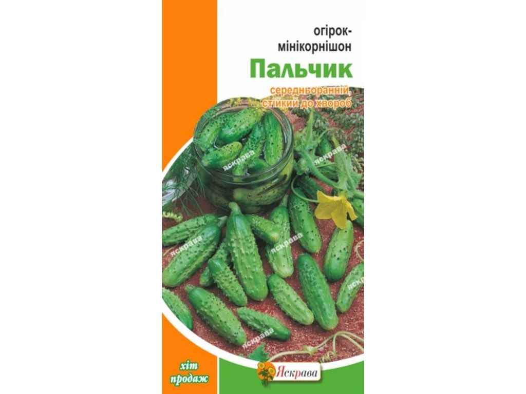 Огірок мінікорнішон Пальчик (20 пачок) 1г ТМ ЯСКРАВА Огірок мінікорнішон Пальчик (20 пачок) 1г ТМ ЯСКРАВА