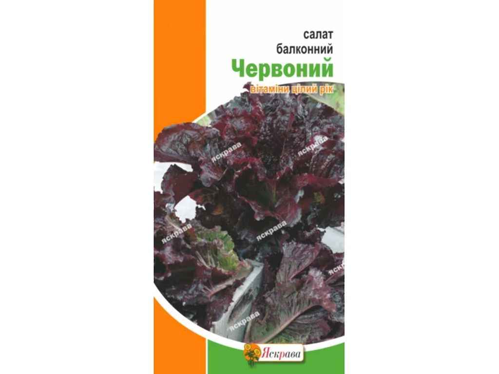 Салат Балконний червоний (20 пачок) 1г ТМ ЯСКРАВА Салат Балконний червоний (20 пачок) 1г ТМ ЯСКРАВА