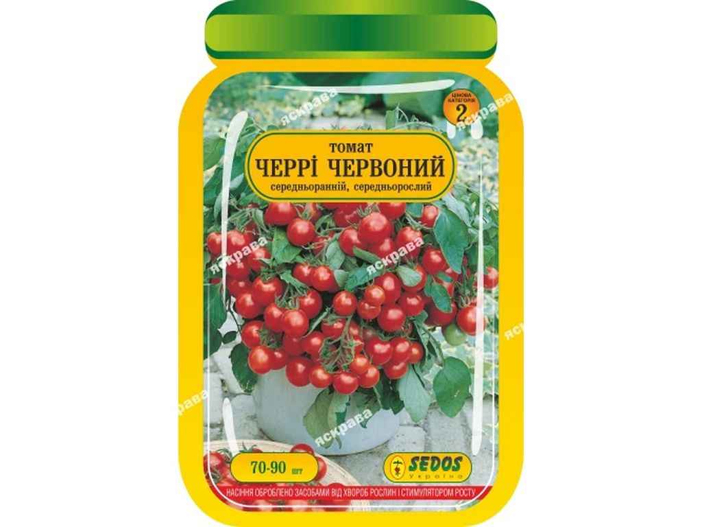 Томат високорослий Черрі червоний (25 пачок) інкрустоване 60-90 нас. ТМ SEDOS Томат високорослий Черрі червоний (25 пачок) інкрустоване 60-90 нас. ТМ SEDOS