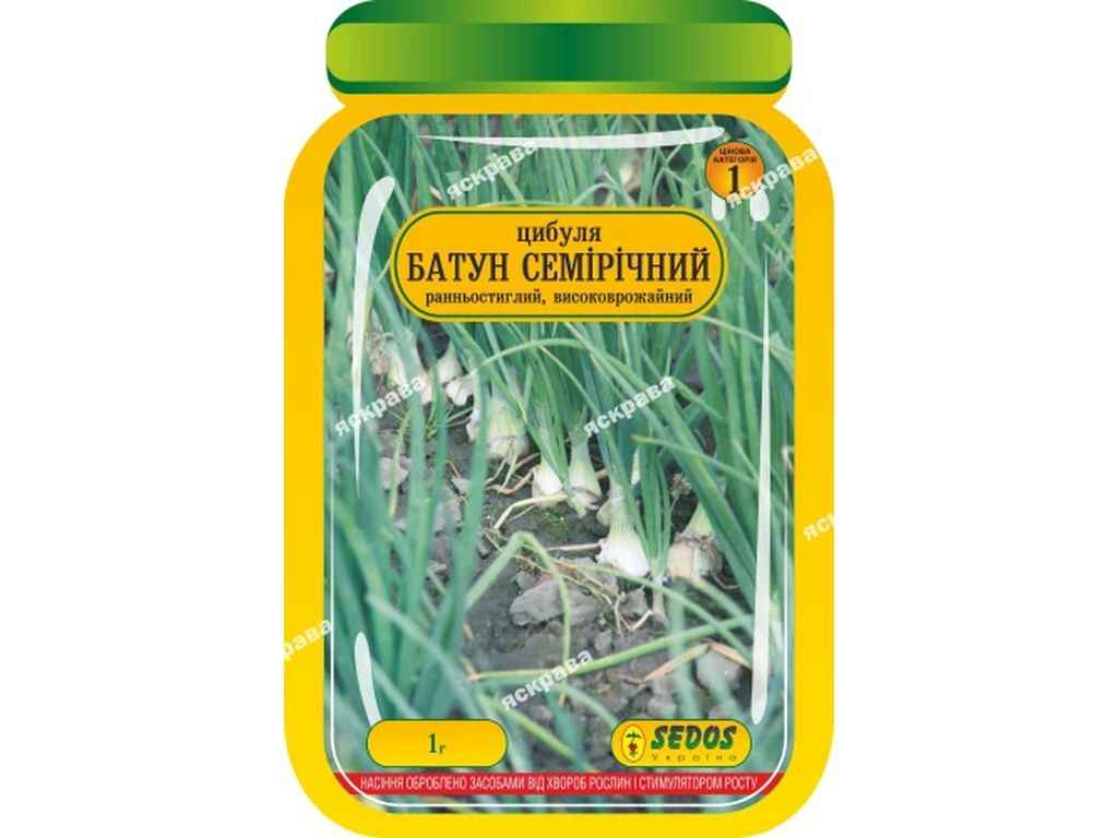 Цибуля Батун Семирічний (25 пачок) інкрустоване 1г ТМ SEDOS Цибуля Батун Семирічний (25 пачок) інкрустоване 1г ТМ SEDOS