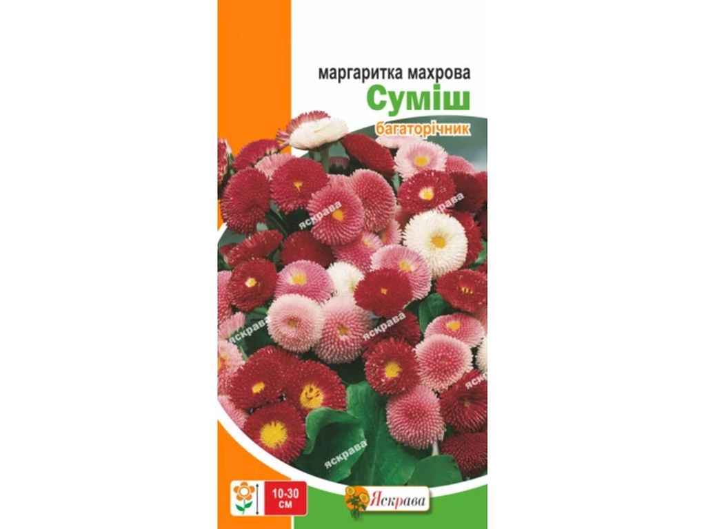 Маргаритка махрова Сумiш (20 пачок) 0,1г ТМ ЯСКРАВА Маргаритка махрова Сумiш (20 пачок) 0,1г ТМ ЯСКРАВА