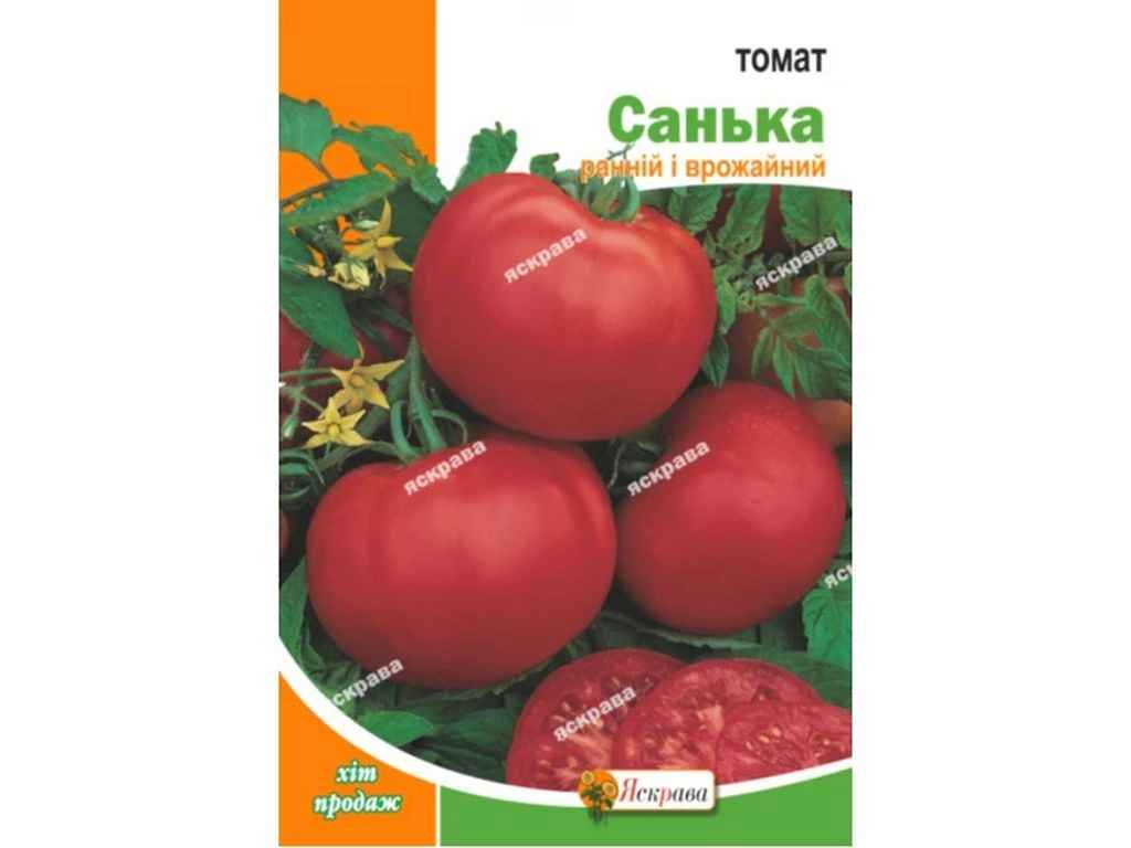 Томат середньорослий Санька максі (10 пачок) 2г ТМ ЯСКРАВА Томат середньорослий Санька максі (10 пачок) 2г ТМ ЯСКРАВА
